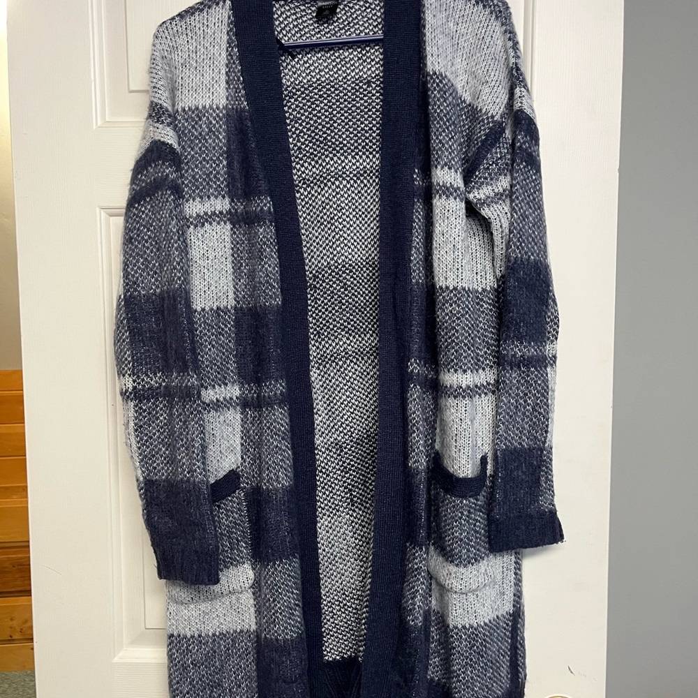 Cozy Plaid Open-Front Cardigan